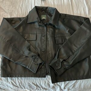 Wild Fable Oversized Boxy Leather Jacket